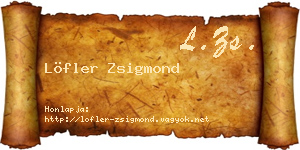 Löfler Zsigmond névjegykártya