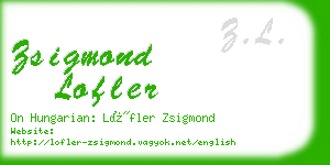 zsigmond lofler business card